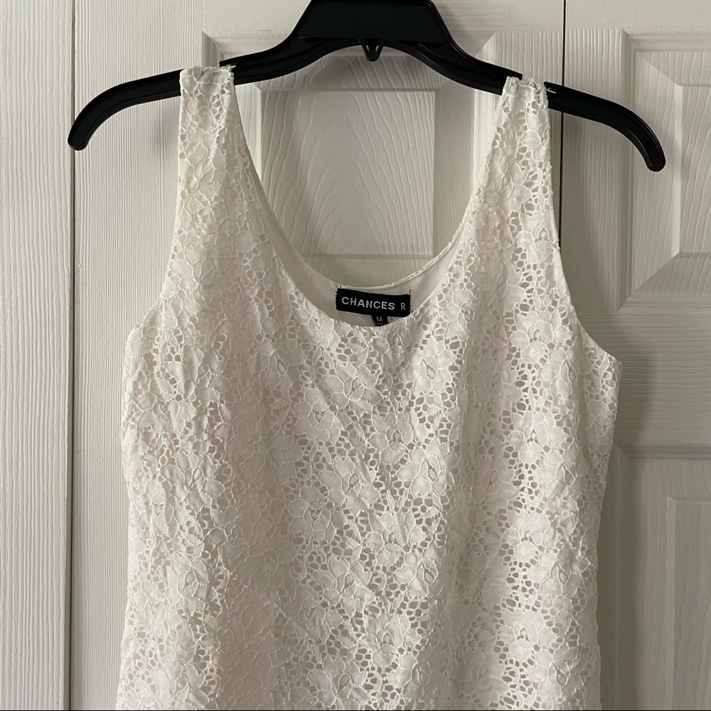 White Lace Sleeveless Blouse